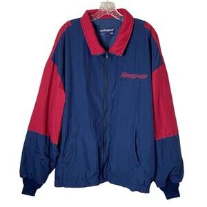 Vintage 90s Snap-On Tools Swingster Jacket XXL Made in USA Blue Red Colorblock